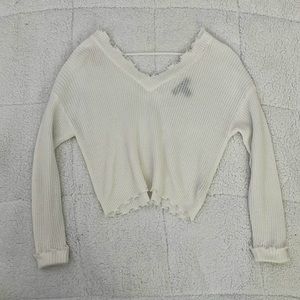 forever 21 item, white long sleeve sweater.